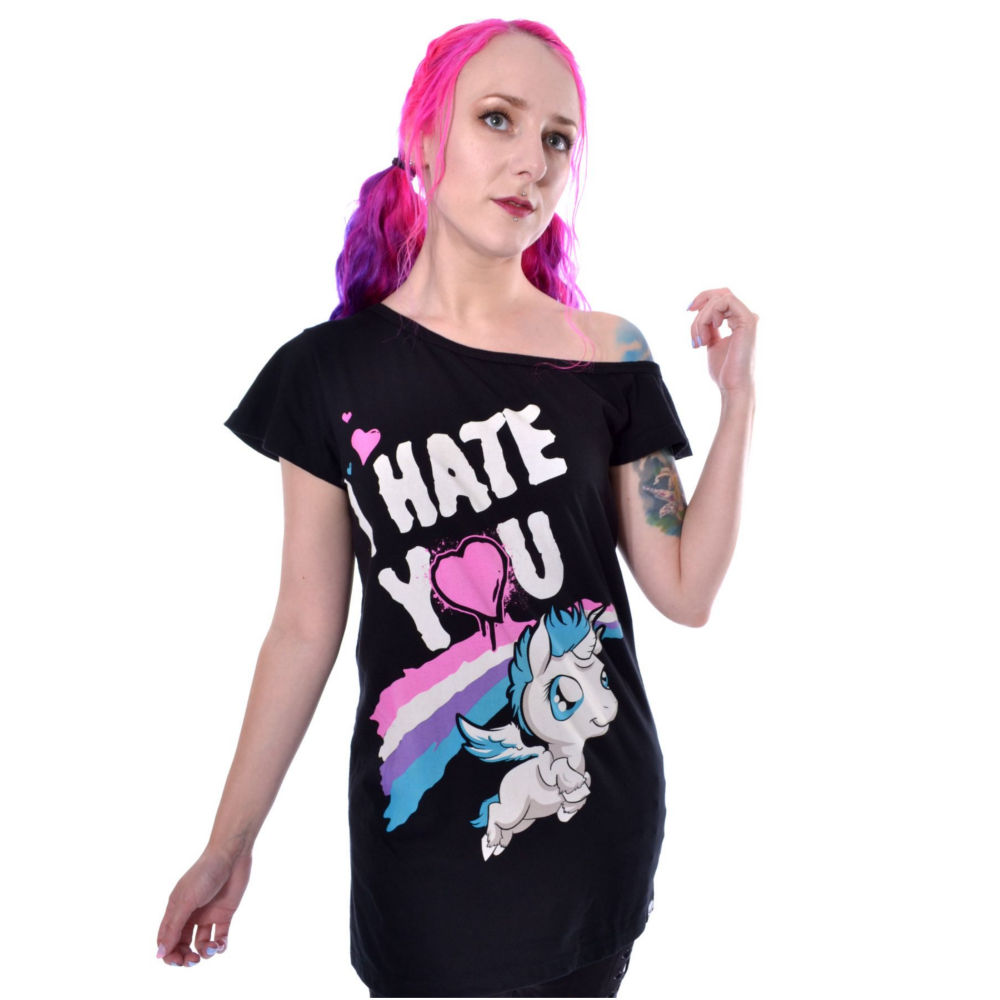 Cupcake Cult - HATE YOU Top épaules dénudées - Noir